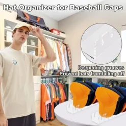 Rack opbevaring til 7 dele hatte og kasketter Display - Sort Clearance