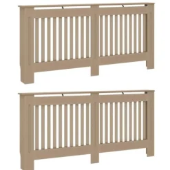 Radiatorafdækning i konstrueret træ - 2 stk | Farve: Brun | Størrelse: 172x19x81.5 cm Discount