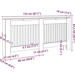 Radiatorafdækning i konstrueret træ - 2 stk | Farve: Brun | Størrelse: 172x19x81.5 cm Discount