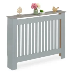 Radiatorafdækning med træeffekt hylde, 83x19x112 cm Outlet