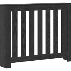 Radiatorcover i sort eg - Pladsbesparende i trælook | Størrelse: 104x20x82 cm Outlet