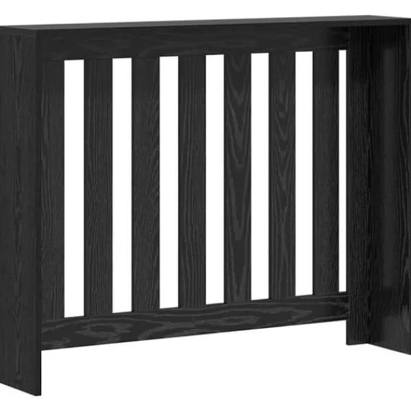 Radiatorcover i sort eg - Pladsbesparende i trælook | Størrelse: 104x20x82 cm Outlet
