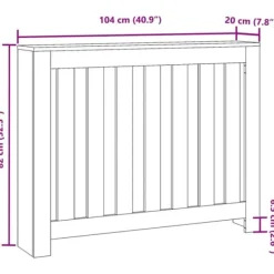 Radiatorcover i sort eg - Pladsbesparende i trælook | Størrelse: 104x20x82 cm Outlet