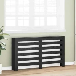 Radiatorcover i trælook - Funktionelt design til stuen | Farve: Sort eg | Størrelse: 149x20x82 cm Discount