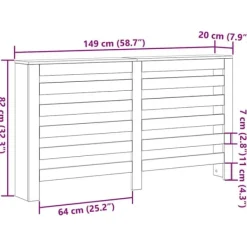 Radiatorcover i trælook - Funktionelt design til stuen | Farve: Sort eg | Størrelse: 149x20x82 cm Discount