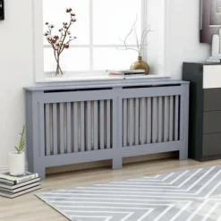 Radiatorer – tilbehør - Living radiatorskjuler 172x19x81,5 cm MDF antracitgrå Outlet