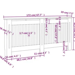 Radiatorer – tilbehør - Living radiatorskjuler 172x19x81,5 cm MDF antracitgrå Outlet