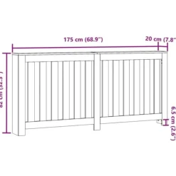 Radiatorskjuler i konstrueret træ - Moderne design | Farve: Brun egetræsfarvet | Størrelse: 175x20x82 cm Sale