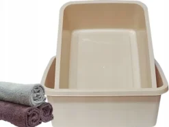 REKTANGULÆR SKÅL 11L. 30x37cm BEIGE STÆRK DYB Clearance