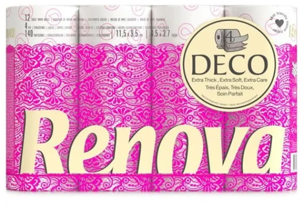 Renova Deco Hvid Duft Toiletpapir 4-lags 140 ark 12 ruller Sale