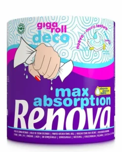 Aftørringspapir>Renova Giga Roll Deco 1R papirhåndklæde