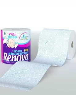 Aftørringspapir>Renova Giga Roll Deco 1R papirhåndklæde