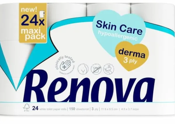 Toiletpapir>Renova Hudpleje Derma 24R Toiletpapir