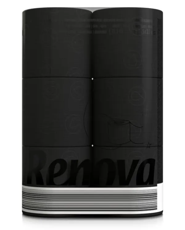 Renova sort parfumeret toiletpapir 16,1 m 3-lags 140 ark 6 ruller Clearance