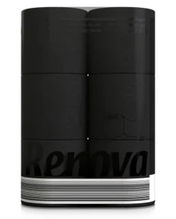 Renova sort parfumeret toiletpapir 16,1 m 3-lags 140 ark 6 ruller Clearance