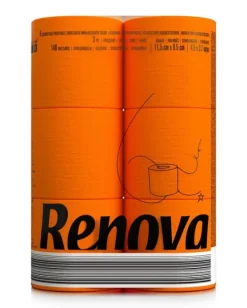 Renova toiletpapir med appelsinduft 16,1 m 3-lags 140 ark 6 ruller Sale