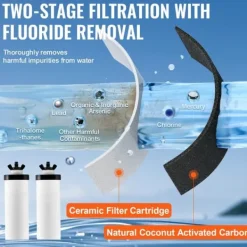 Rensningsvandfilter til Gravity Filter System 2-pak, effektiv vandfiltrering, nem udskiftning, holdbar kvalitet. Clearance