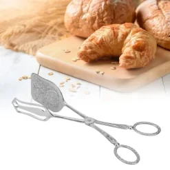 Retro brødtang i zinklegering, bagemaskine, køkkenredskab, firkantet hoved, sølv New