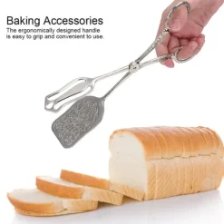 Retro brødtang i zinklegering, bagemaskine, køkkenredskab, firkantet hoved, sølv New