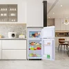 Kombineret Køle- & Fryseskab>Retro Køleskab, Dobbeltdør, 72L køleskab, 21L fryser, 120 kWh/år, LED-lys, Flerfarvet, Energiklasse E