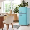 Kombineret Køle- & Fryseskab>Retro Køleskab, Dobbeltdør, 72L køleskab, 21L fryser, 120 kWh/år, LED-lys, Flerfarvet, Energiklasse E