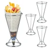Tilbehør Til Madservering>Robust pommes frites-holdersæt med 4 stk. i rustfrit stål