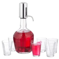 Robust vanddispensersæt med 6 glas Best