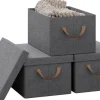 Rootz 3-delt opbevaringsboks med låg - Stofbeholdere - Sammenklappeligt design - Åndbart materiale - 20L/27L/36L/51L - Multifunktionel - 1x 20L, 1x 27 | CDON Discount