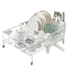 Opvaskestativer & Tørrestativer>Rootz dryp ramme - Tørringsstativ - Rumbesparende - Steel & PP Plastik - Hvid - 31-56 cm x 42 cm x 20cm