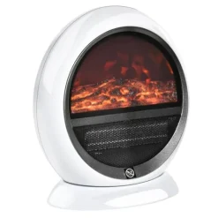 Rootz Elpejs - LED Elpejs - Stående Pejseovn med Flammeeffekt - ABS Plast - Hvid - 30,5 x 18 x 35 cm Hot