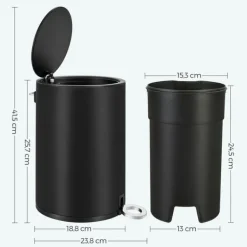 Skraldespande & Papirkurve>Rootz kosmetikspand - Opbevaringsspande - 3 liter kosmetikspand - Indvendig beholder med håndtag - Skraldespand - Lille kosmetikspand - Mini skraldesp | CDON