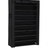 Tøj- & Garderobeopbevaring>Rootz Skostativ - Skoskab - 10 niveauer - Stof - 40 par sko - Sort - 88 x 28 x 160 cm