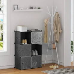 Tøj- & Garderobeopbevaring>Rootz Stabelbar skoopbevaringshylde - DIY opbevaringshylder - Modulær terningarrangør - holdbar opbevaring - 35 x 35 x 35 cm