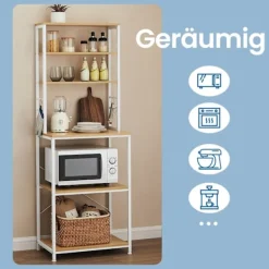 Rootz Standing Kitchen hylde - Mikrobølgehylde - 6 niveauer - Rumbesparende - 40 x 60 x 167 cm
