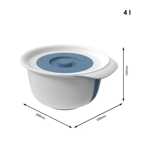 Piskeskåle & Køkkenskåle>Rotho Fresh blandeskål med stænkbeskyttelse 4L Horizon Blue