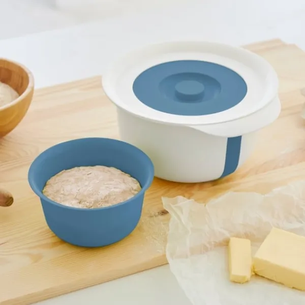 Piskeskåle & Køkkenskåle>Rotho Fresh blandeskål med stænkbeskyttelse 4L Horizon Blue