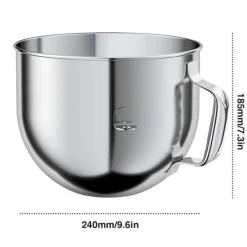Piskeskåle & Køkkenskåle>Røreskål i rustfrit stål til KitchenAid 7 med sammenklappeligt vippehoved