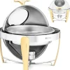 Tilbehør Til Madservering>Rund bain-marie-varmer til pastabaserede retter med rolltopbetræk, 6 l