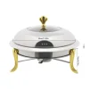 Rund Chafing Dish, Rustfrit Stål, 28 cm Indvendig Diameter, 3L Kapacitet,Sølv Online