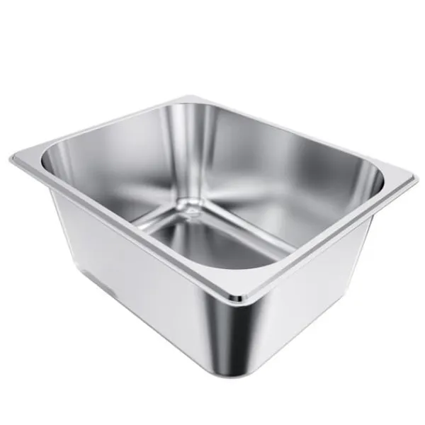 Madopvarmere>Rustfri Dampbakker, 1/2 Størrelse x 148mm, Bord-Dampbakker til Hotel, Anti-Jam, Genanvendelig Cateringopbevaring, 2-pak