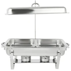 Rustfrit Stål Chafing Dish, To-Kompartments Design, 4,5L Kapacitet,To-rum