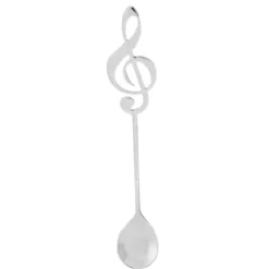 Bestik>Rustfrit stål dessertske med musikalske noder og kaffe-drikkeskeer (sølv)