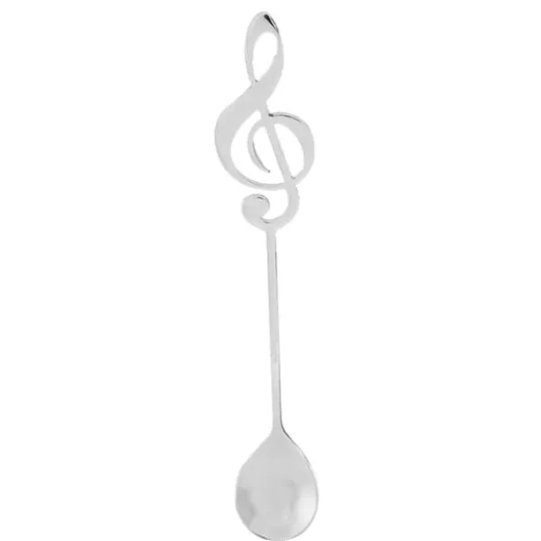Bestik>Rustfrit stål dessertske med musikalske noder og kaffe-drikkeskeer (sølv)