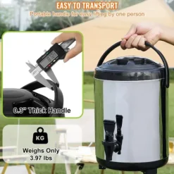 Rustfrit stål drikkevaredispenser, 1,5 gallon (6 liter), termisk servering til varme og kolde drikke. Fødevaregodkendt til te, kaffe og vand. Online