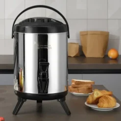 Rustfrit stål drikkevaredispenser, 1,5 gallon (6 liter), termisk servering til varme og kolde drikke. Fødevaregodkendt til te, kaffe og vand. Online