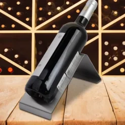 Rustfrit stål enkelt vinflaskeholder display Hot