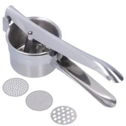 Kartoffelpressere>Rustfrit stål 3-i-1 manuel kartoffelmoser og juicer til hjemmet og restauranten