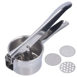 Kartoffelpressere>Rustfrit stål 3-i-1 manuel kartoffelmoser og juicer til hjemmet og restauranten