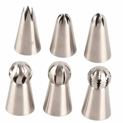 Rustfrit stål kage Cupcake dekoration kage rørdysesæt - 6 STK Hot
