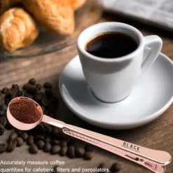 Rustfrit Stål Multifunktions Måleske til Malet Kaffe med Poseforsegling Lang Klips Clearance